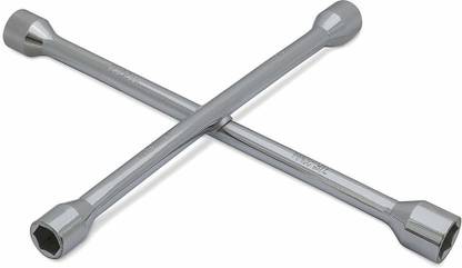 Pandit Ji Cross Spanner Metal 4 Way Car Wheel (17 x 19 mm, 18 x 21 mm) Screws Wrench Cross Spanner - Outback Double Sided Lug Wrench