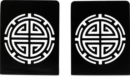 Djuize Metal Non slip bookends book shelves holders case for office, home-maze book ends Iron Book End