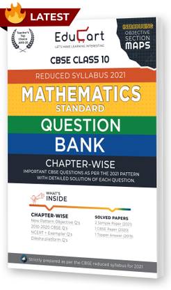 Educart Cbse Maths Class 10 Question Bank (Reduced Syllabus) for 2021