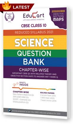 Educart Cbse Science Class 10 Question Bank (Reduced Syllabus) for 2021