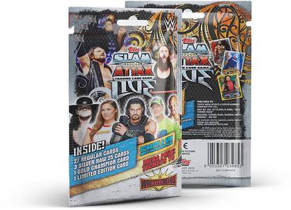 Topps WWE SLAM ATTAX LIVE TRADING CARD GAME MULTIPACK, CONTAINS REGULAR CARDS, SILVER RAW CARDS, GOLD CHAMPION CARD, LIMITED EDITION CARD , COLLECTIBLE , GREAT FOR GIFTS
