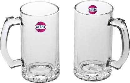 Somil (Pack of 2) New Bavrage Tumbler Pilsner Glass Beer Mug With Handle Set Of 2-BR08 Glass Set Beer Mug