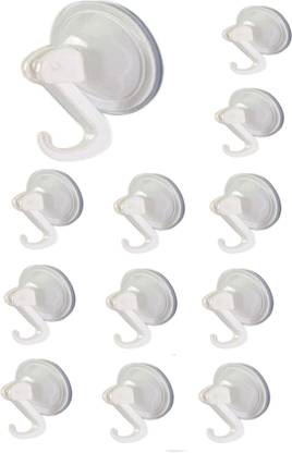 Q1 Beads Jumbo size 12 Pcs 65 mm diameter Glass Vacuum Hook for Glass/Mirror Surface Damage - No drilling, No holes Suction Vacuum Hooks Hook 12
