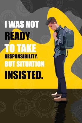 Responsible boy quote poster (Digital print of fine art) Paper Print