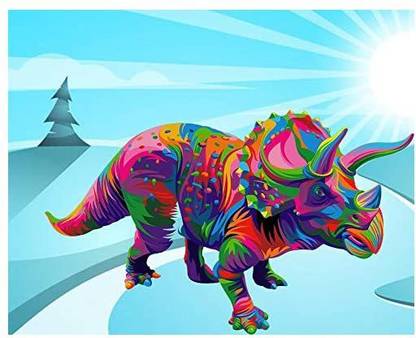 Yellow Dinosaur 8 x 8 Paint by Number Kits for Kids Beginner Arte Vita DIY Acrylic Painting Yellow Dinosaur 8 x 8 Paint by Number Kits for Kids Beginner Arte Vita DIY Acrylic Painting