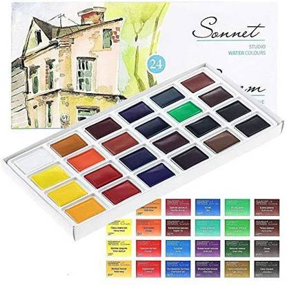 Nevskaya Palitra Sonnet Watercolour Paint Set - 24 Whole Pans - for ProfessionalsBeginners and Enthusiasts by from Russia