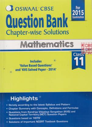 Oswaal Cbse Question Bank Chapter-Wise Solutions for Class 11 Mathematics  - Question Bank Chapter-wise Solutions 1st Edition