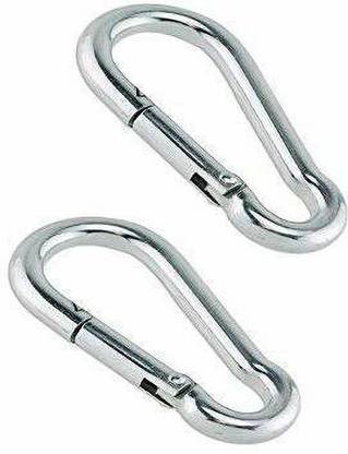 KORBAX Stainless Steel Spring Snap Hook Carabiner Clip Pair For Cable Machines Locking Carabiner