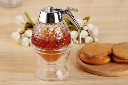 UV Exim Honey Dispenser with Stand Honey Container, Syrup and Sugar Jar Pot, No Drip Honey Dispenser with High Capacity  - 200 ml
