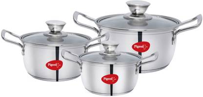 Pigeon Conical Casserole 3 Piece Set Induction Bottom Cookware Set