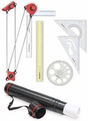 AALA Mini Drafter set of 6 Products Mini Drafter, Scale, Set Squares, Pro Circle, Sheet Container with Best Quality Drafting Compass Set