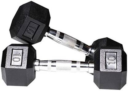 Silvie 20kg Rubber Coated Professional Hex Dumbbell Set Fixed Weight Fixed Weight Dumbbell