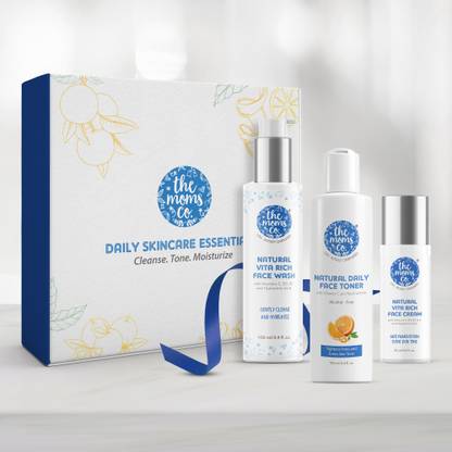 The Moms Co. Natural Vita Rich Face Care Kit for Skin Brightening | Daily Skin Gift Box