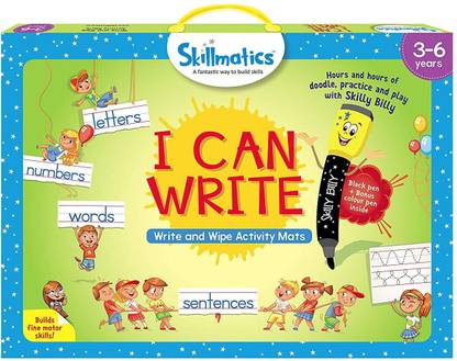 Skillmatics I Can Write (3-6 Years) | Reusable Activity Mats | Educational and Learning Game with 2 Marker Pens | Gifts for Kids