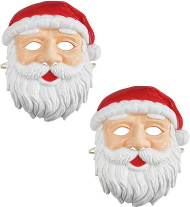 Ascension 2pcs Santa Claus Face Mask Party Santa Mask for kids Christmas Party Celebration Party Mask