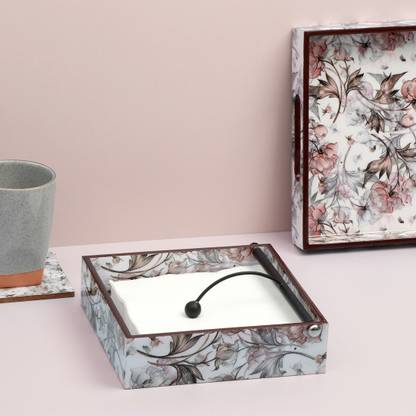 Duli Handmade Decorative Tissue Holder For Table In Mdf 19x19cm Paper Napkin Holders Dining Duli Handmade Decorative Tissue Holder, Tissue Box Holder For Dining Table