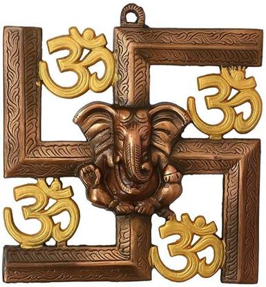 SP Handicrafts Swastika Om Ganesha Wall Hanging Showpiece | Wall Decor | Home Decor | Office Decor | Show piece Gifts |Photo Frame | Modern Wall Art| | Home Accent | Room Decor Decorative Showpiece  -  24 cm
