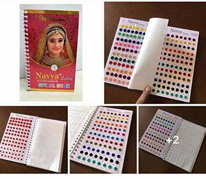 NAVYA Sticker Kumkum Multi Size & colored Spiral Book Bindi Forehead Multicolor Bindis
