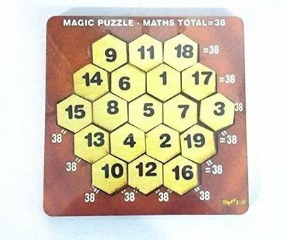 RVM Toys Honeycomb Wooden Math Sudoku Style Brain Teaser Hexagon Puzzle Toys Math Board Game Toy for Kids and Adults