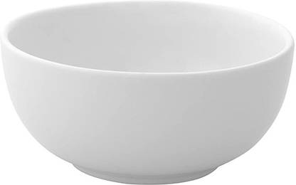 Ariane Porcelain Serving Bowl Prime Non- Stackable Bowl/ Break Resistant Dishwasher Safe Classic Design (White, 12 cm, Set of 12 pcs)