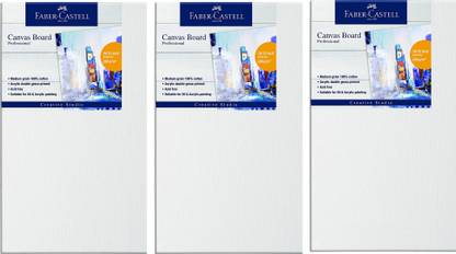 FABER-CASTELL 891012 Cotton Medium Grain Acrylic Primed Board (Set of 3)