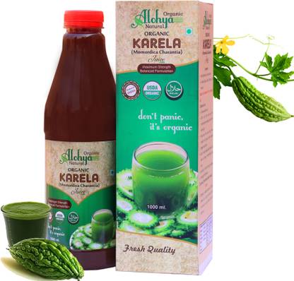 Organic Alohya Natural Karela Juice Bitter Gourd Immunity And Digestion Booster Strong Liver Control Diabetes And Sugar Level No Added Sugar And Colour 1 L Price In