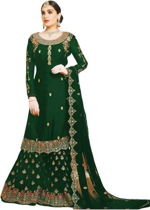 Georgette Embroidered Kurta & Palazzo Material