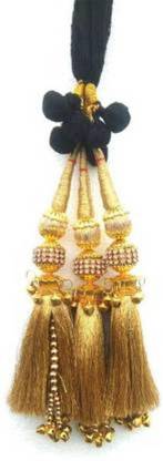maanya enterprises Paranda Parandi Braid Tassles Hair Accessory (Golden) Braid Extension (Gold) Braid Extension