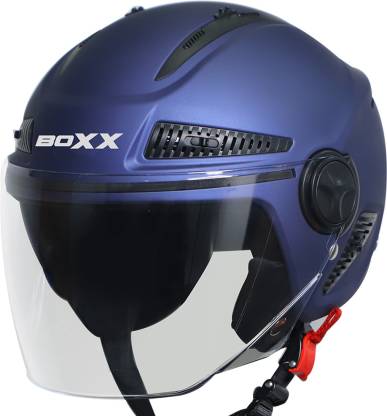 Steelbird Open Face Helmet, ISI Certified Helmet in Matt Y. Blue with Clear Visor Motorbike Helmet