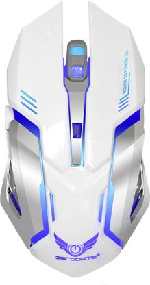 Zerodate X70 Wireless Gaming Mouse, 2.4GHZ Rechargeable Wireless Computer Game Mice Built in with 600mAh Battery(White) Wireless Optical  Gaming Mouse