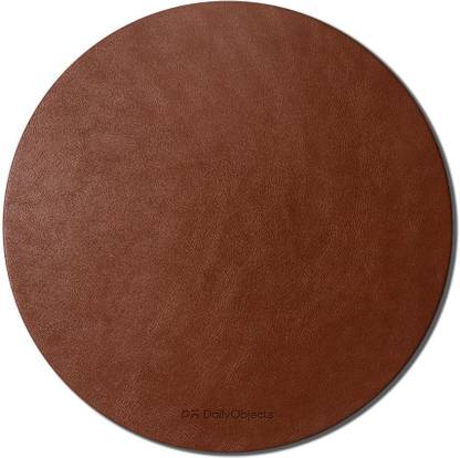 DailyObjects Orb Vegan Leather Mouse Pad (Tan) Non Slip Base Dual Sided Mousepad