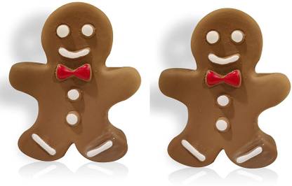 PETS EMPIRE Squeak Latex Puppy Toy Lovely Gingerbread Man Pet Interactive Play Toy Size : 7.5 X 6 cm ( Buy 1 Get 1 Free ) Rubber Chew Toy, Squeaky Toy, Rubber Toy For Dog