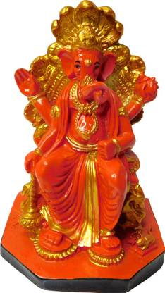 Om Shree Siddhi Vinayak Murti Bhandar Ganesh Ji Sitting Singhasan Ganesh Ji Home Dacorative Showpiece Ganapati Bapa Ganapati God Ganapati Ji shivaji Aavatar Ganesha Ghanesha For Home Decor Ghanesh Bapa Ganpati For Home Decor Ganesh For Office Table Decorative Showpiece  -  9 cm