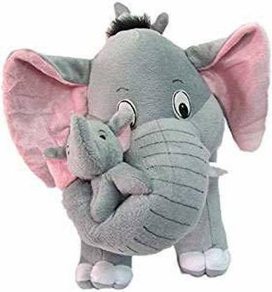 ASJS mother Elephant with Cute Babys - 40 cm (Grey)  - 40 cm