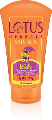 Lotus Herbals Safe Sun Kids Sunblock Cream SPF 25, S