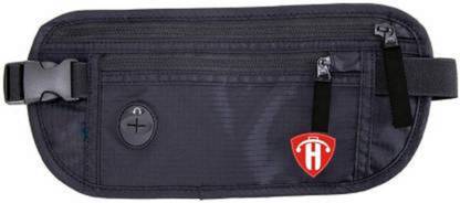 New Era by sanchi Hi Trend Nylon Zippered Secure Waist/Bum Bag Travel/Holiday Money Document Pouch Polyester (Black) Waterproof Running Belt Waist Pouch for Men and Women (Black) Waist Pouch