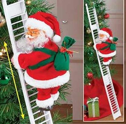 APK Plastic Santa Clause Ladder Musical Show Up & Down