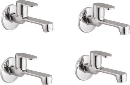 Prestige Ocean Long Body-Pack Of 4 Chrome Silver platet Tap Faucet Bib Cock Angle Cock Pillar Tap Bathroom Tap Angle Cock Faucet Bib Tap Faucet