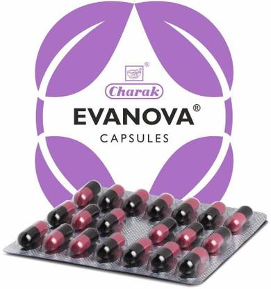 CHARAK Evanova Capsules - Relieve from irritability,Mood Swings and Fatigue - (Pack of 3)