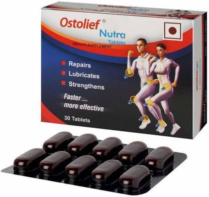 CHARAK Ostolief Nutra Tablets - Reduce Joint Pain and Inflammation,Flexibility and Mobility of the Joint (Pack of 1) (30 Tablets) (30 Tablets)