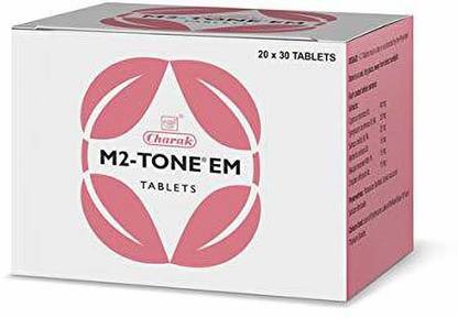 CHARAK M2-Tone EM Tablets - Restore Hormonal Balance, Relieve abdominal pain, Balance Hormones Level (20 Strips) (30 Tablets X 20 Strips)
