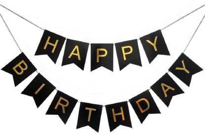 Gold happy birthday banner clearance