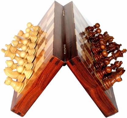 MIRTONICS Magnetic Chess Board Game with Folding and storage for travel Strategy 35 cm Chess Board