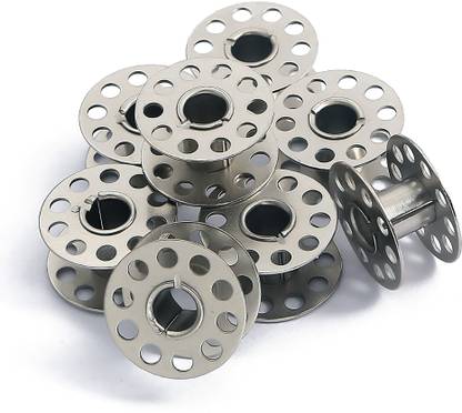 Lucknow Crafts Silver Metal Sewing Machine Bobbins Set(30) | For Sewing Machines Metal Bobbins