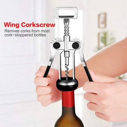AirMount ™Wetta Corkscrew Opener Wine Bottle - Corkscrew Opener | Multi-Function Portable Wine Opener,Corkscrew Bottle Opener,Manual Wing Cork Screw Remover Bottle Opener