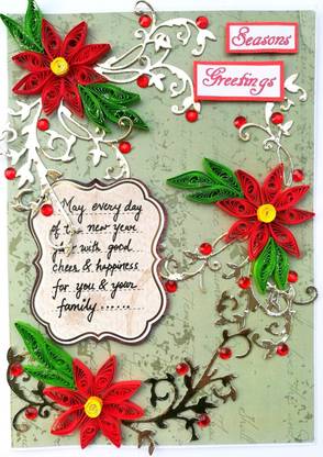 Quilling Treasures Crafts Handmade Happy New Year Greeting Card Greeting Card