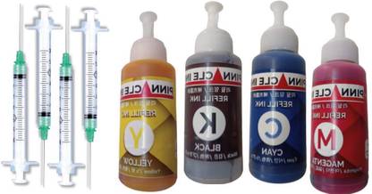 PINNACLE Refill Compatible Ink For Plus 4123 All-in-One Printer Black + Tri Color Combo Pack Ink Bottle