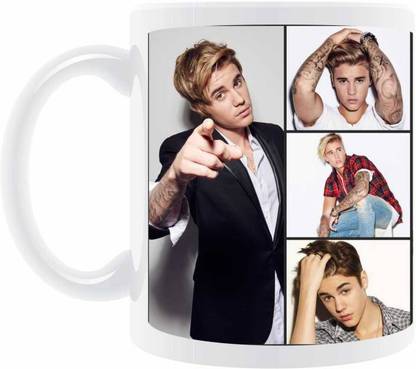 SAHU KRAFT Justin Bieber Collage WHAT DO YOU MEAN? Glossy Printed (PK-009) Ceramic Coffee Mug