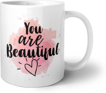 YUKI You Are Beautiful : Quote Printed Ceramic Coffee Mug