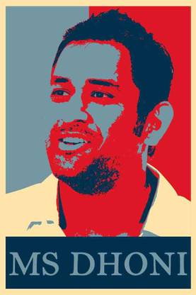 M.S.DHONI Multi Colour Waterproof Vinyl Sticker Poster || can2172 Fine Art Print